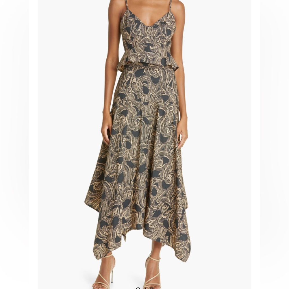 A.L.C. Brooke Printed Midi Maxi Skirt Womens 8